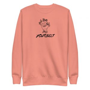 Be Yourself - With Shaka Sign and decorative vines - Unisex Fleece Pullover
