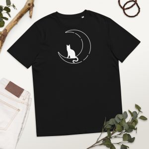 Unisex organic cotton t-shirt | Cat in moon
