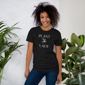 Short-Sleeve Unisex T-Shirt | Plant Lady - with growing plant in palm