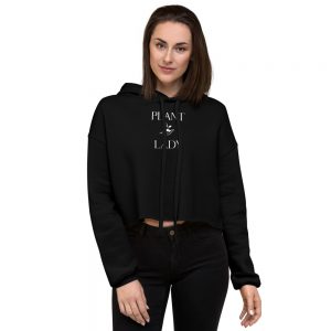 Crop Hoodie | Plant Lady - with growing plant in palm