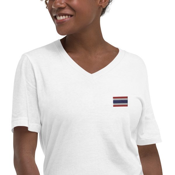 Unisex Short Sleeve V-Neck T-Shirt | Thailand