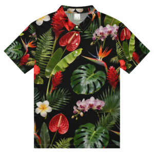 Hawaiian style Men’s slim fit polo