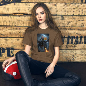 Carl on a dragon with lunch - Unisex t-shirt