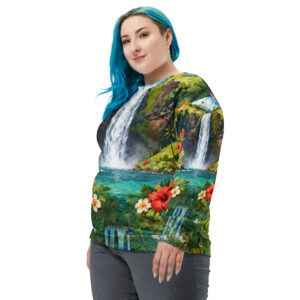 Paradise Falls Hidden Oasis Escape Tropical Waterfall Dream, Unisex Sweatshirt